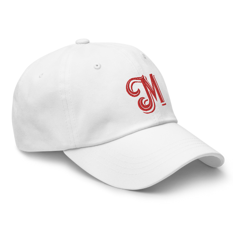 White Miguelitos Logo Embroidered Cap