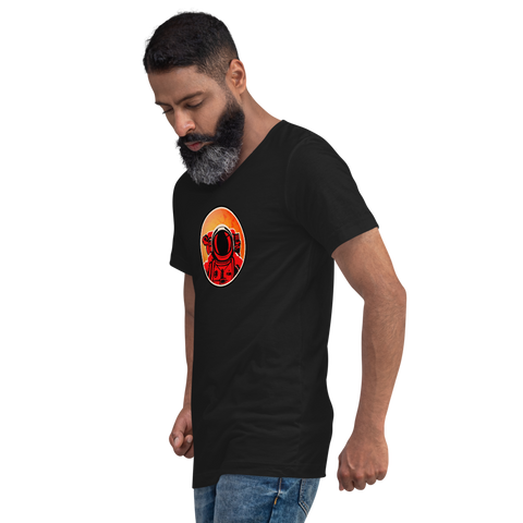 Red Explorer V-Neck Black T-Shirt