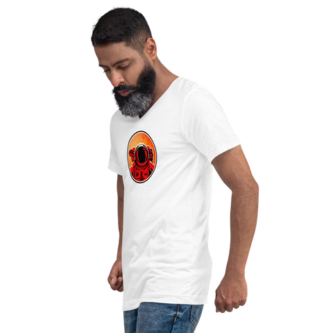 Red Explorer V-Neck White T-Shirt